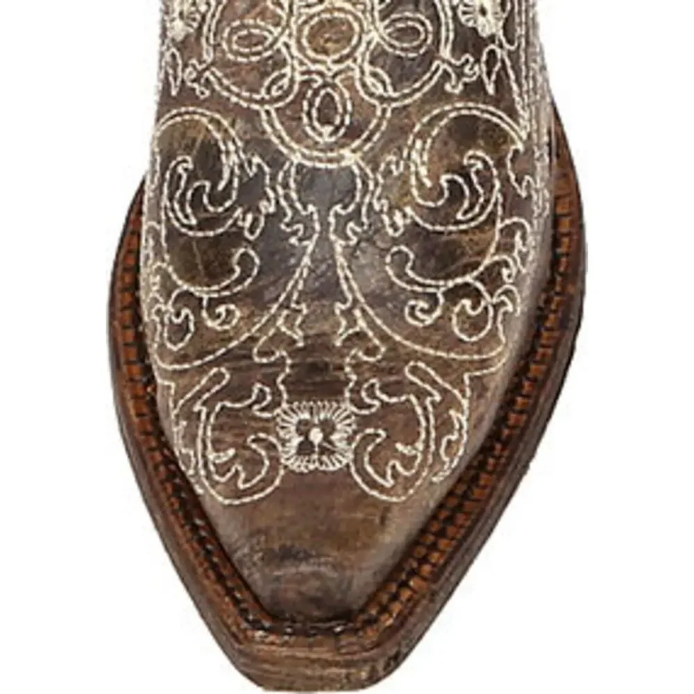 Corral‎ Youth Embroidered Snip Toe Cowboy Western Boots Cowhide Leather Size 3.5